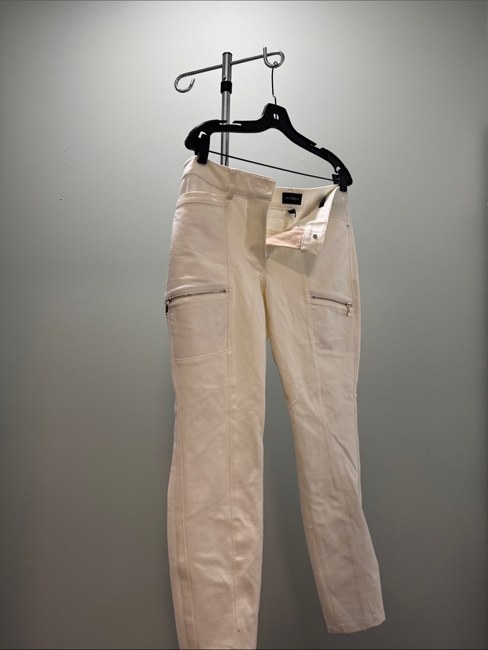 White House Black Market Cream Straight-Leg Jeans